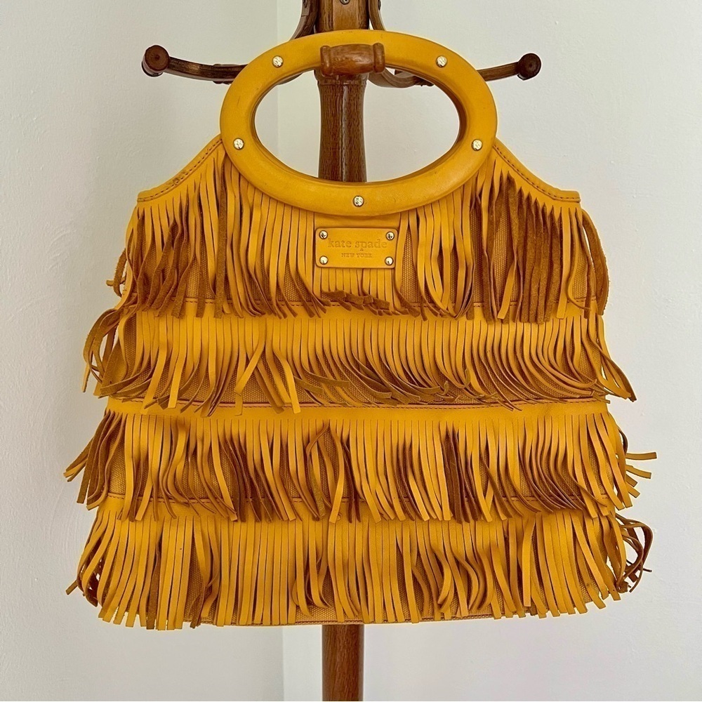 Rare Kate Spade Yuma Ida Leather Fringe Bag - Picture 1 of 17